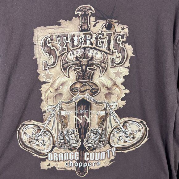 Vintage Y2K Cygnus Mens XL Shirt Sturgis Orange County Choppers Motorcycle Biker - Picture 2 of 5